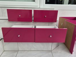 KALLAXEinsatz mit 2 Schubladen, pink, 33x33 cm